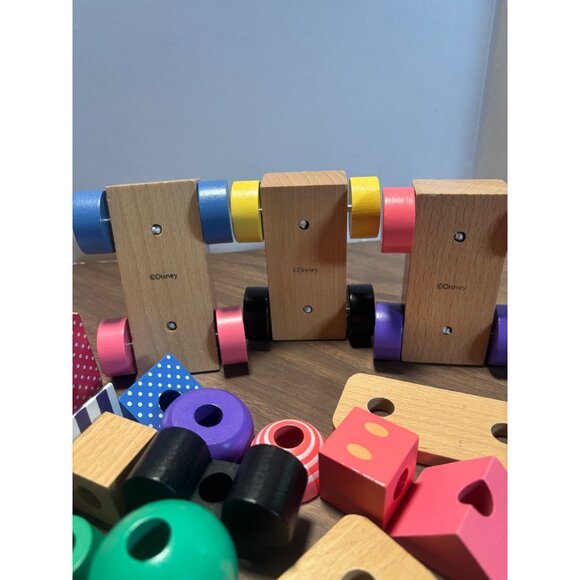 Disney Wooden Stacking Train Toy  Mickey Mouse Wood Block Set Kids Pretend Play - Picture 5 of 8